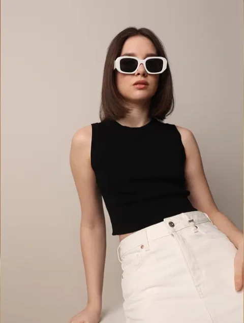 Button Down Top - Black
