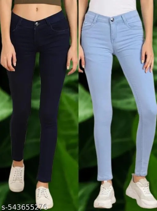 Navy Blue And Dark Blur Women Jeans